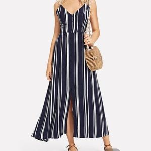 SHEIN Striped Maxi Dress - Cut out Tie Back - L